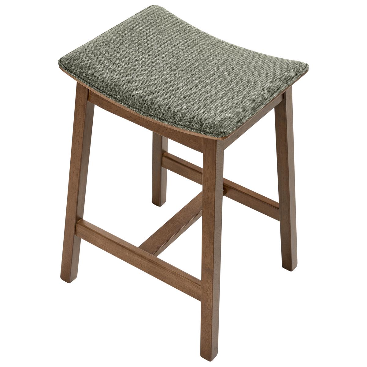 BARHOCKER 2er-Set Dunkelbraun/Grün Dixon - Dunkelbraun/Grün, Holz (45/63/39cm) - Beliani