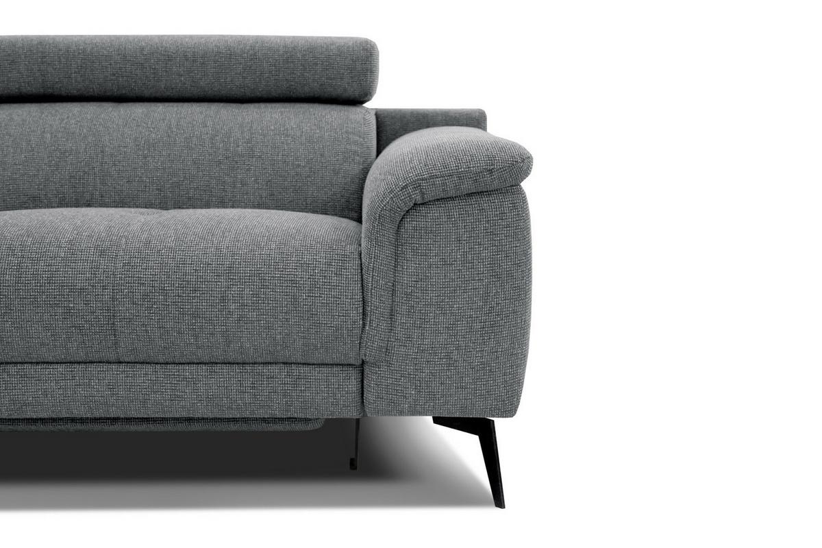 RELAXSOFA FIERO 3-Sitzer mit 1 Relaxfunktion, grau - Schwarz/Grau, Holzwerkstoff/Textil (212/82/103cm) - Wozimo