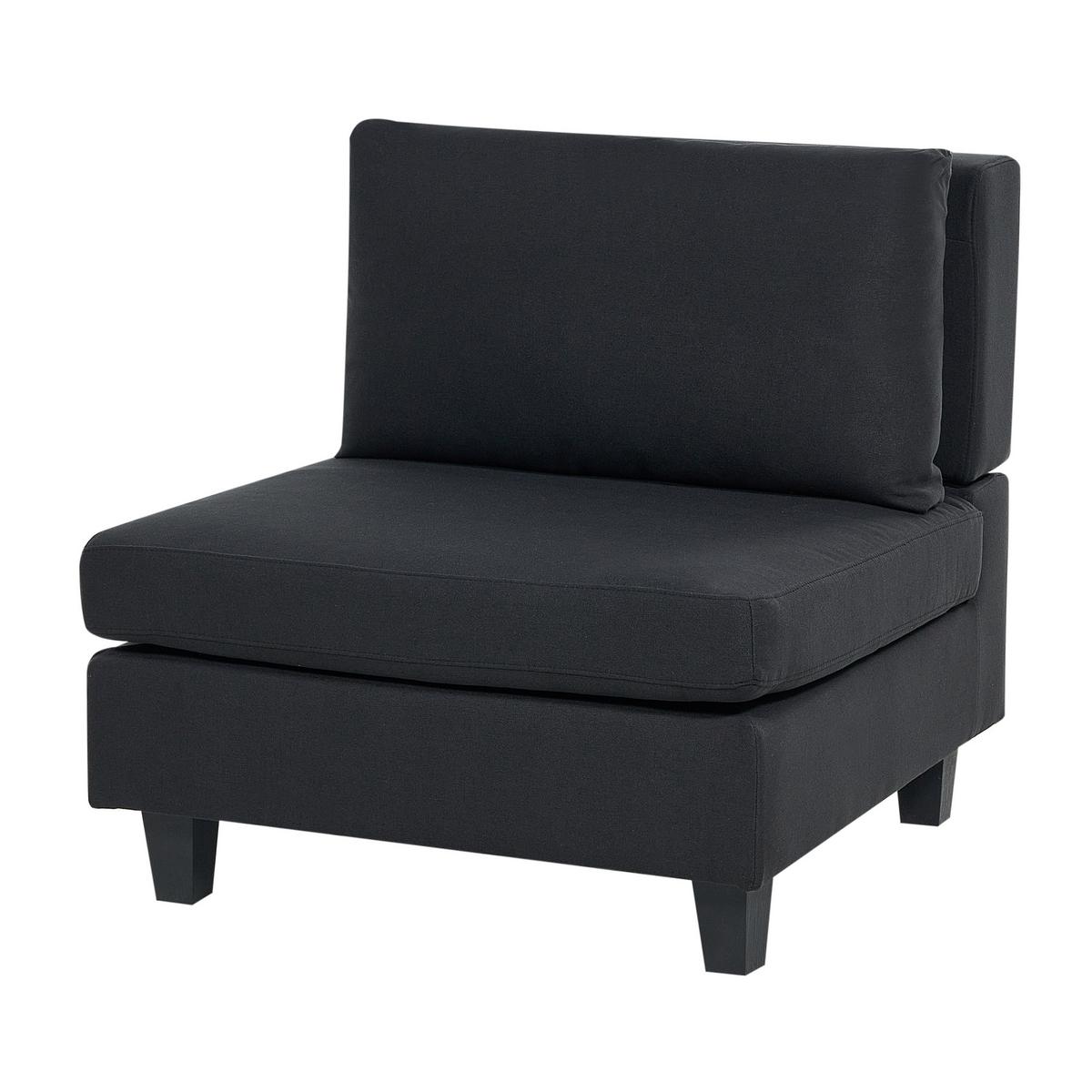 3-SITZER-SOFA Leinenoptik schwarz Unstad - Schwarz, Textil (228/72/76cm) - Beliani