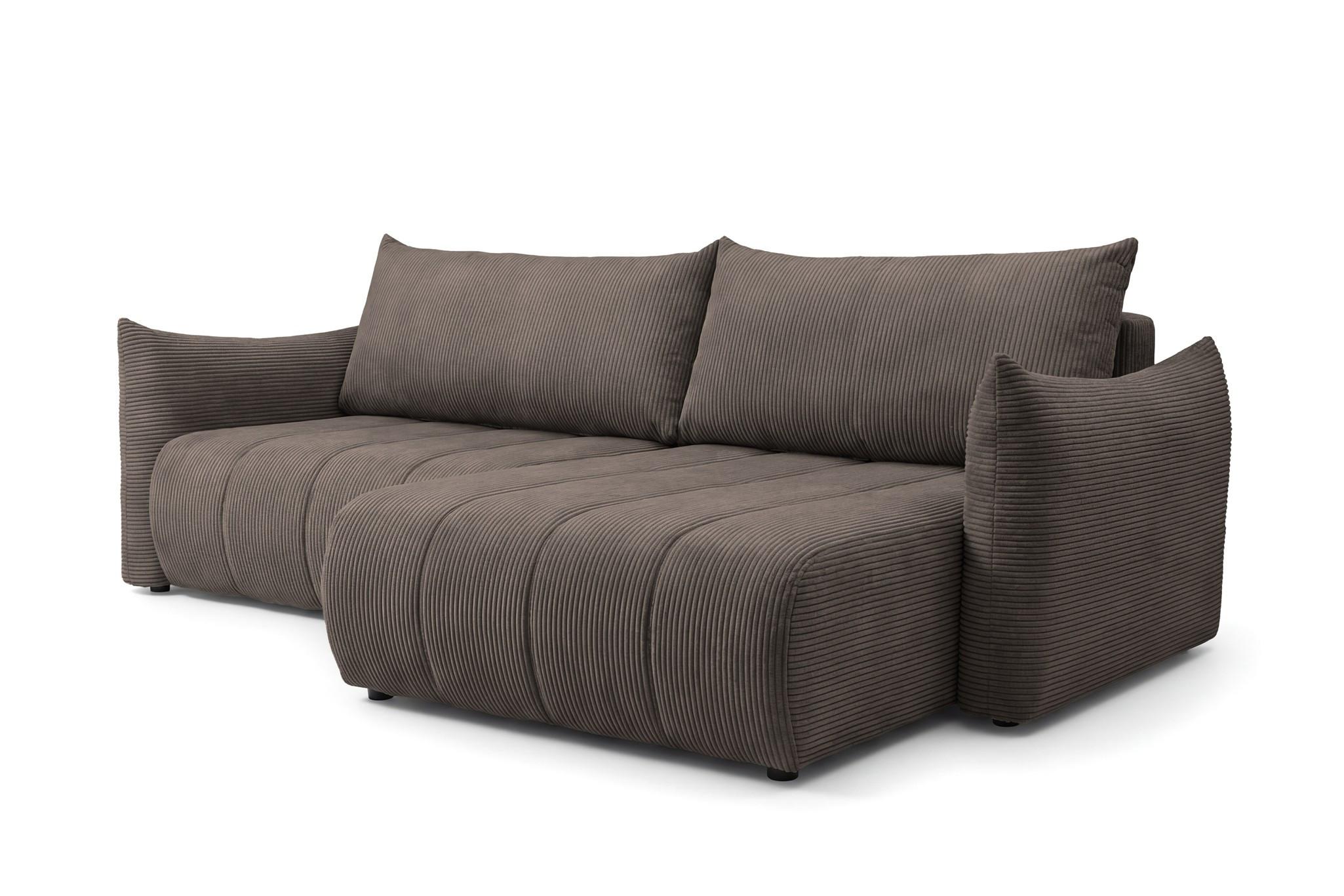 ECKSOFA Ontario Mit Schlaffunktion - Braun, Holzwerkstoff/Textil (260/154cm) - Fun Möbel