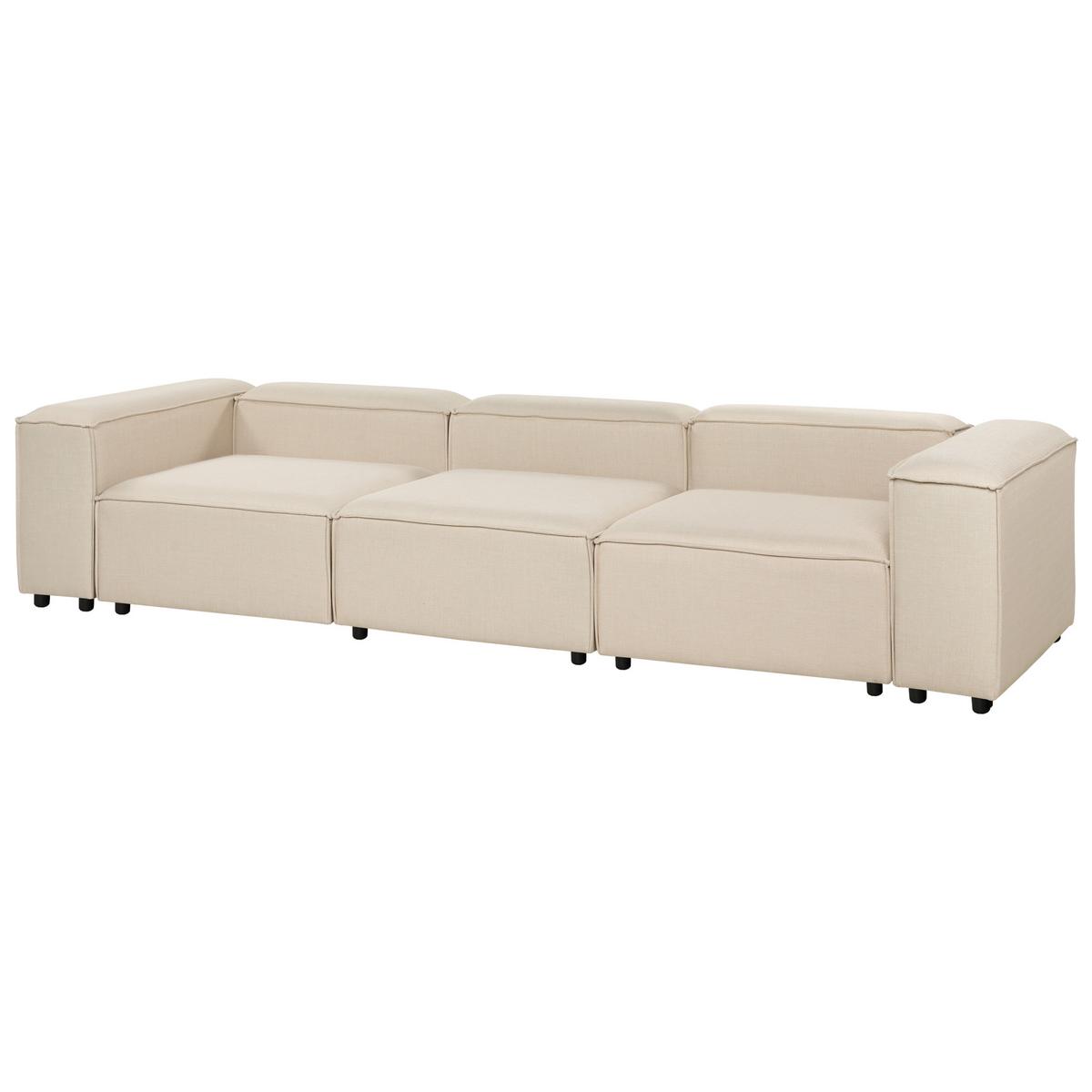 3-SITZER-MODULSOFA Beige Stoff Ardal - Beige, Textil (328/68/120cm) - Beliani