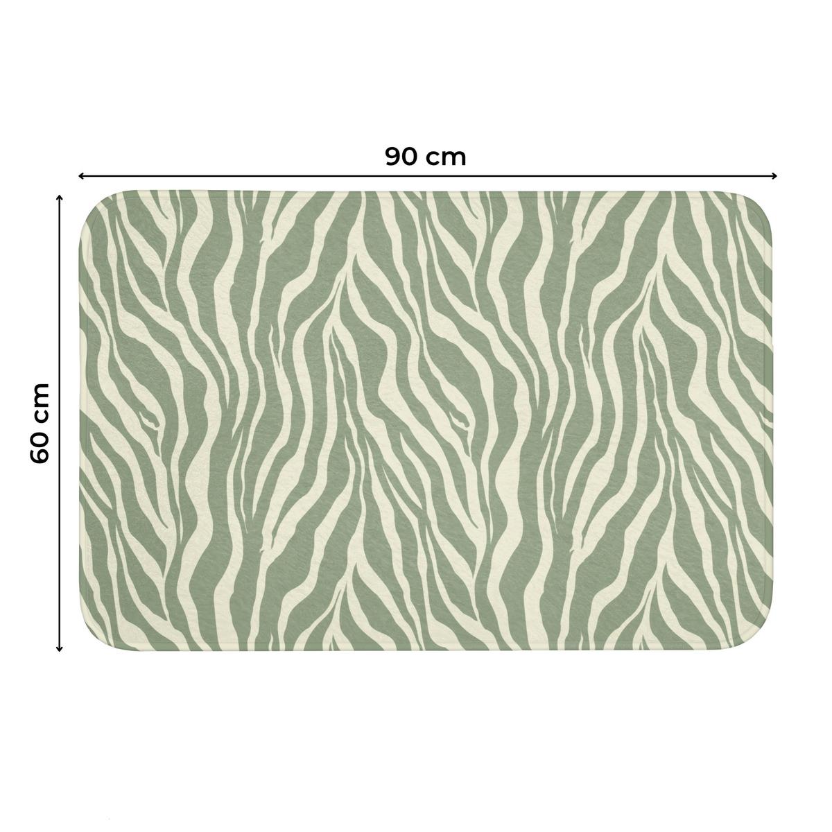 WC-VORLEGER Zebra - Motiv - Grün Toilettenteppich 90x60 cm - Salbeigrün, Textil (90/1cm) - OnlyWow