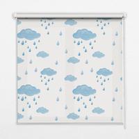 INNENROLLO - Fensterrollo - Rollo - 140x140 cm - Wolken und Regen - Blau, Kunststoff (140/140/0.5cm) - TULUP