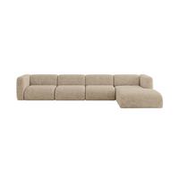 ECKSOFA Ottomane Rechts MIRA-L3 409x179x70 Braun Velours - Schwarz/Braun, Holzwerkstoff/Kunststoff (409/179cm) - ALTDECOR