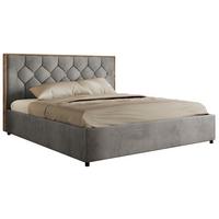 POLSTERBETT LARINO CLASSIC 180/200 - Hellgrau Velvet - Multipocket-Matratze - Hellgrau, Textil (180/200cm) - MKS