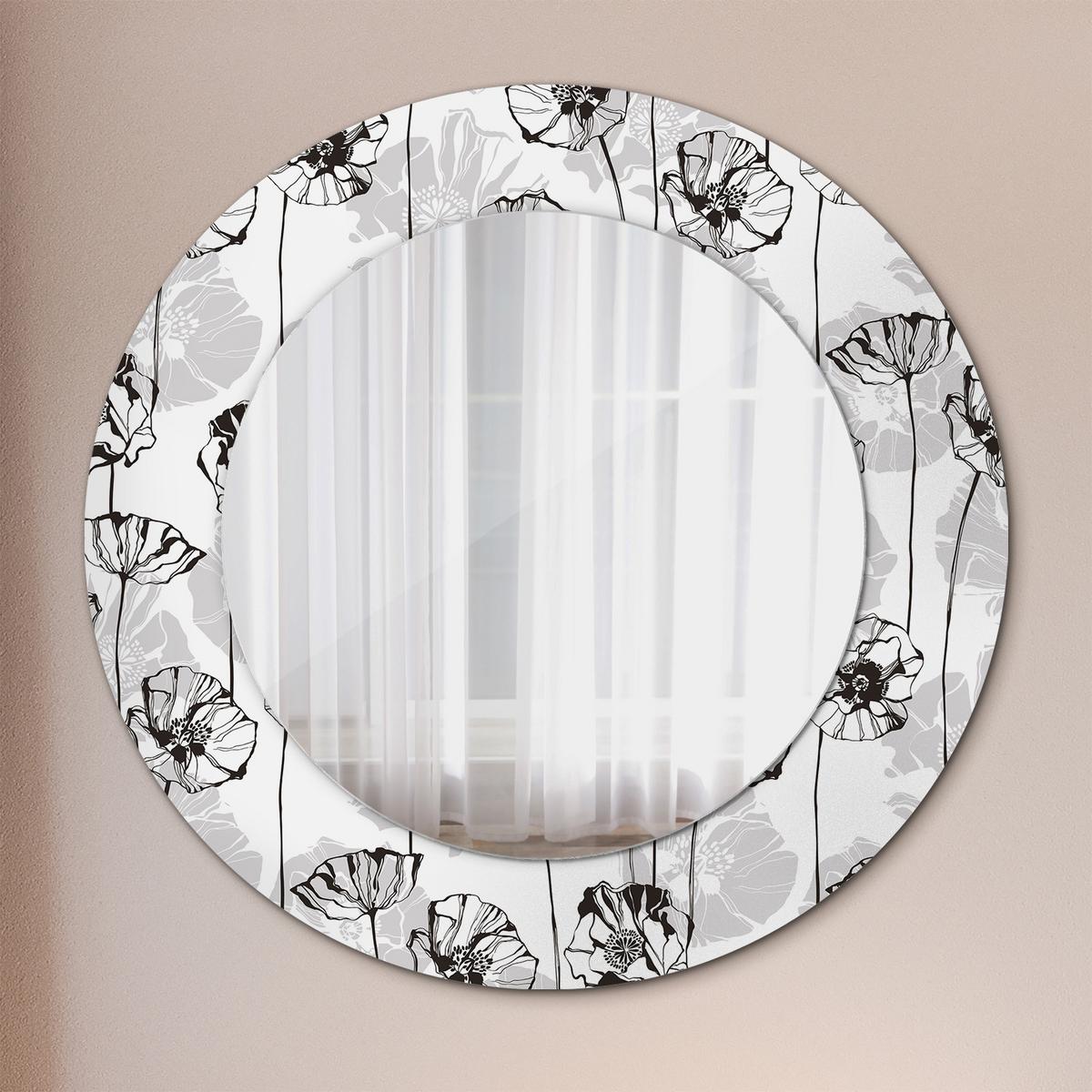 SPIEGEL Rund Ø 50 cm mit Aufdruck - Weiß, Glas (50/50/0.4cm) - Wallfluent
