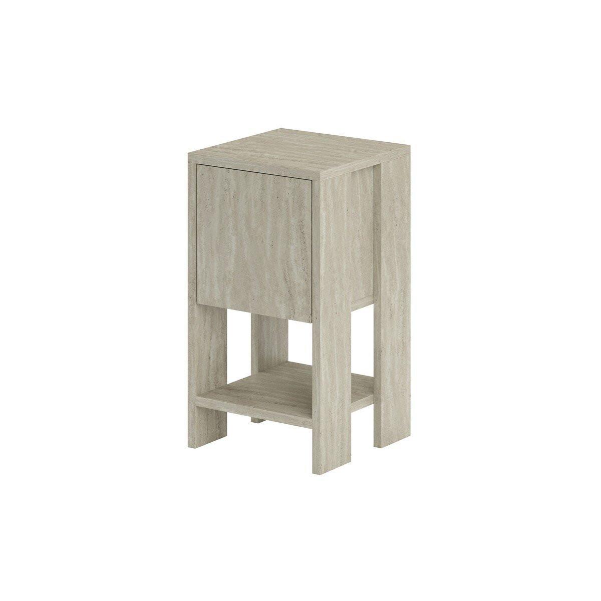 NACHTTISCH 1 Tür aufklappbar Ema 30/30/55 cm - Beige, Holzwerkstoff (30/55/30cm) - Calicosy