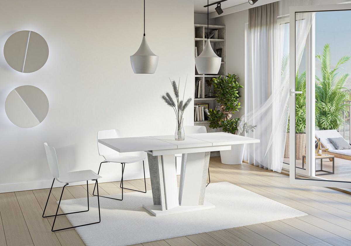 ESSTISCH SAMAR Ausziehbar 120 - 160 / 80 x 76 cm - Weiß, Holz (120/80/76cm) - MASSENO