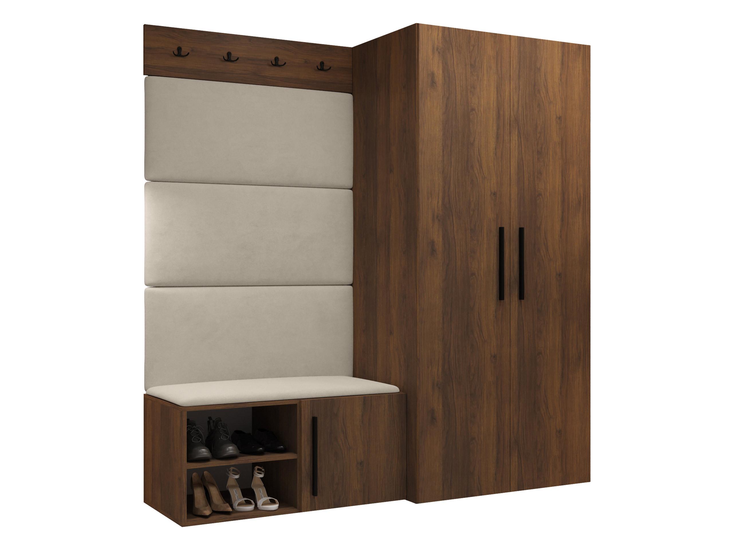 GARDEROBEN-SET Medi I - Beige/Nussbaumfarben, Holzwerkstoff/Kunststoff (80/191/50cm) - MIRJAN24