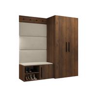 GARDEROBEN-SET Medi I - Beige/Nussbaumfarben, Holzwerkstoff/Kunststoff (80/191/50cm) - MIRJAN24