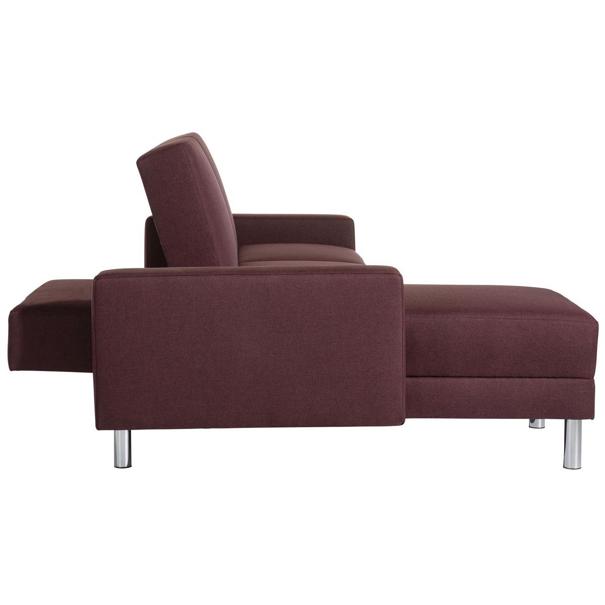 FUNKTIONSSOFA mit Hocker Katryna Flachgewebe burgund - Bordeaux, Kunststoff (144/92/230cm) - 58aufmkessel