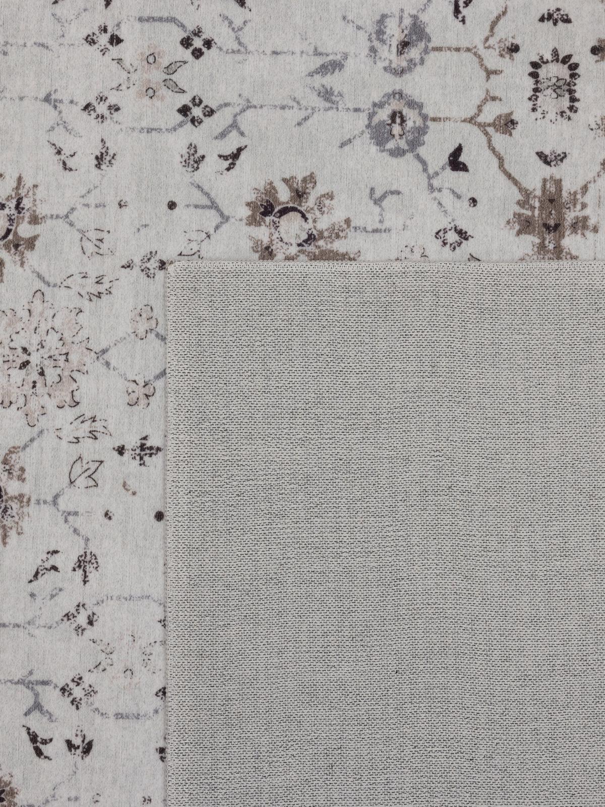 LÄUFER waschbar, mit floralen Ornamenten, VERNANTE in Creme, 80 x 150 cm - Beige, Textil (80/150cm) - KADIMA DESIGN