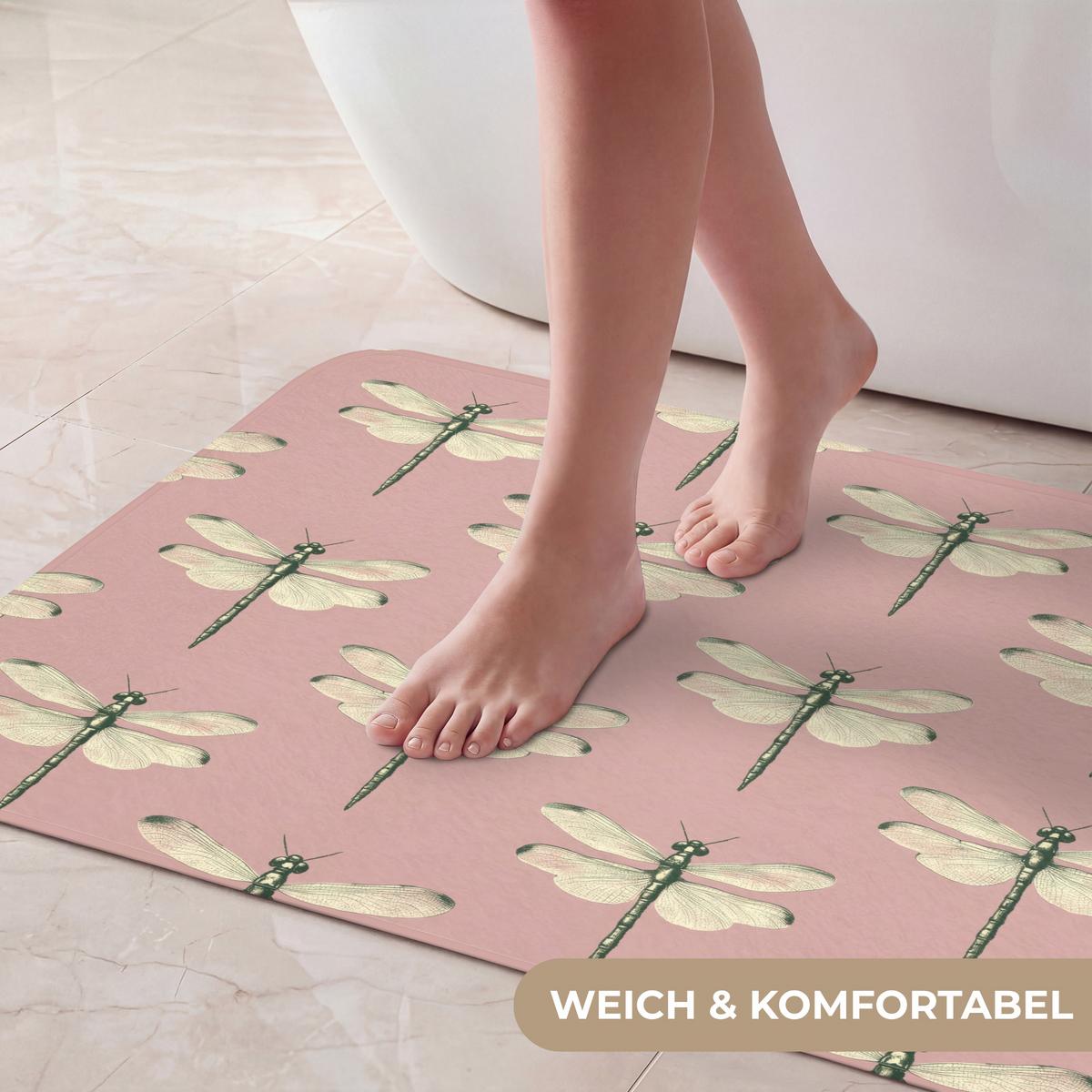 BADEMATTE Lillibells - Muster - Rosa 80x50 cm - Rosa, Textil (80/50cm) - OnlyWow