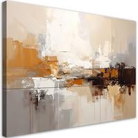 WANDBILD, Beige braune moderne Abstrakt - Braun, Textil (100/70cm) - Feeby