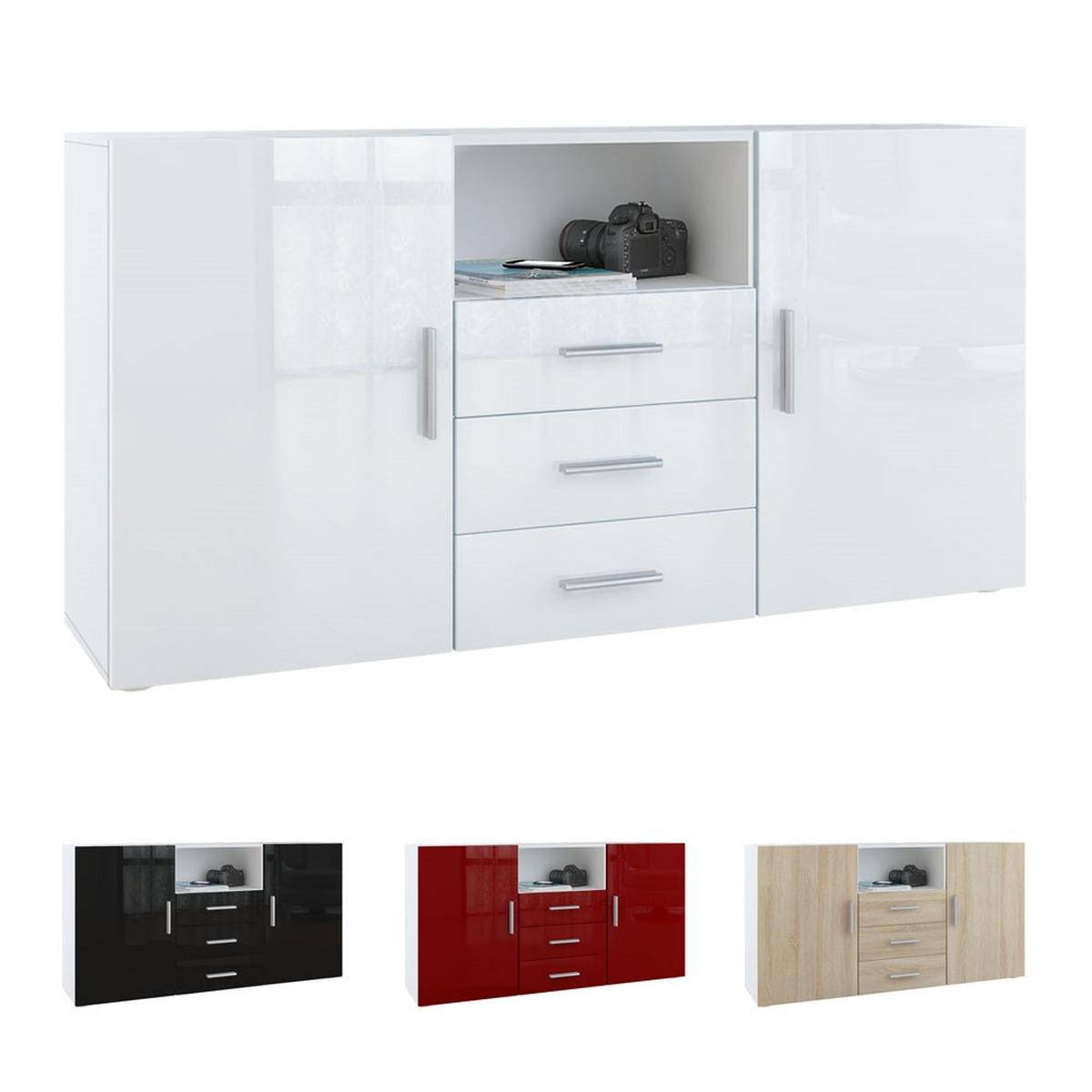SIDEBOARD Skadu Front in Avola-Anthrazit - Anthrazit, Holzwerkstoff (138.5/71.5/35cm) - Vladon