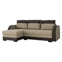 ECKSOFA Jozef - Beige/Dunkelbraun, Holz/Textil (230/140cm) - MIRJAN24