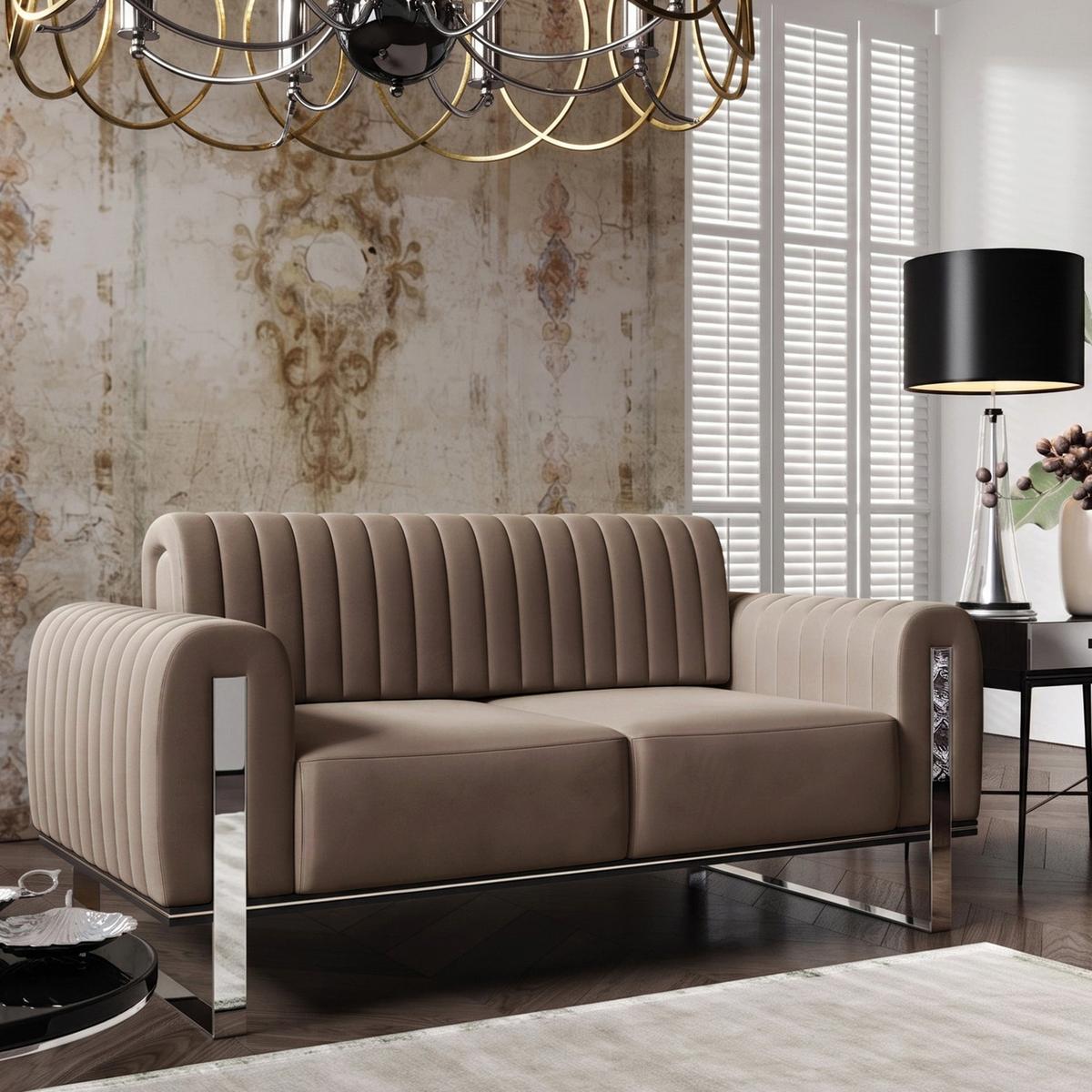 SOFA Parissa 164 cm - Beige, Textil/Metall (164/79/92cm) - Selsey