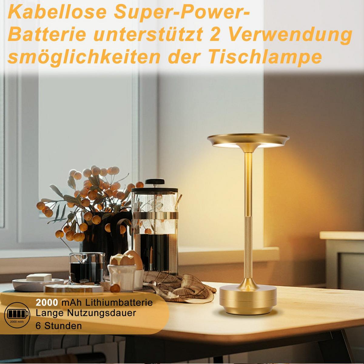 TISCHLEUCHTE Brenndel 12.8/12.8/27 cm - Goldfarben, Kunststoff/Metall (12.8/12.8/27cm) - ZMH