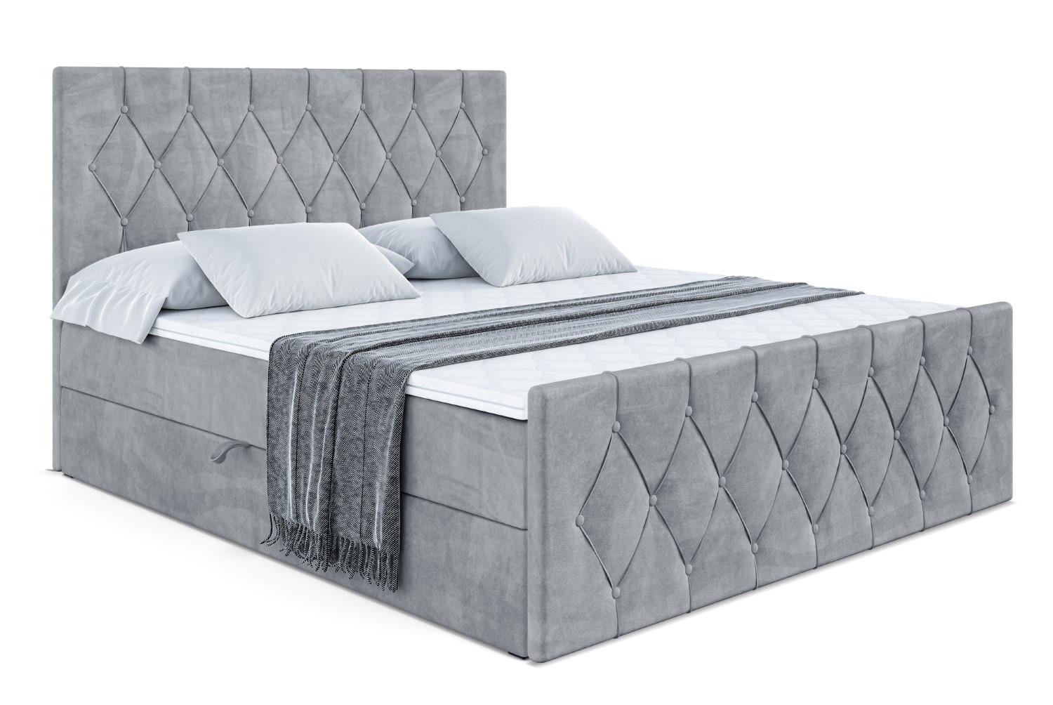 BOXBETT VELANTO-Z - 140 x 200 - H3 - Grau - Grau, Holzwerkstoff (140/200cm) - ALTDECOR