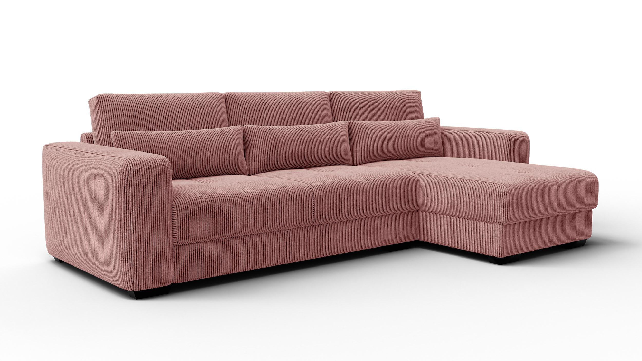 ECKSOFA OLI 4-Sitzer rechts, altrosa - Altrosa, Holz/Textil (295/172cm) - Wozimo