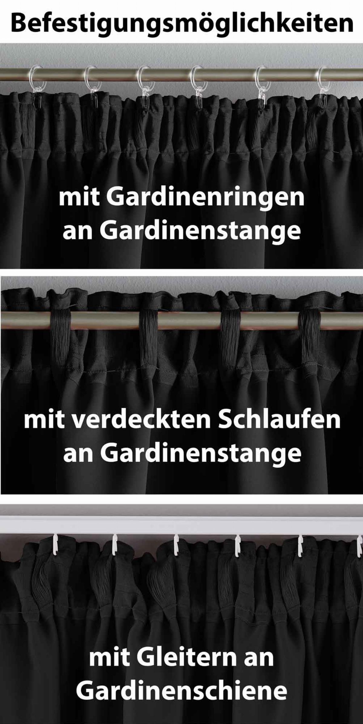 VORHANG »NewYork« HxB 245x140 cm Schwarz - Schwarz, Textil (140/245cm) - Gardinenbox