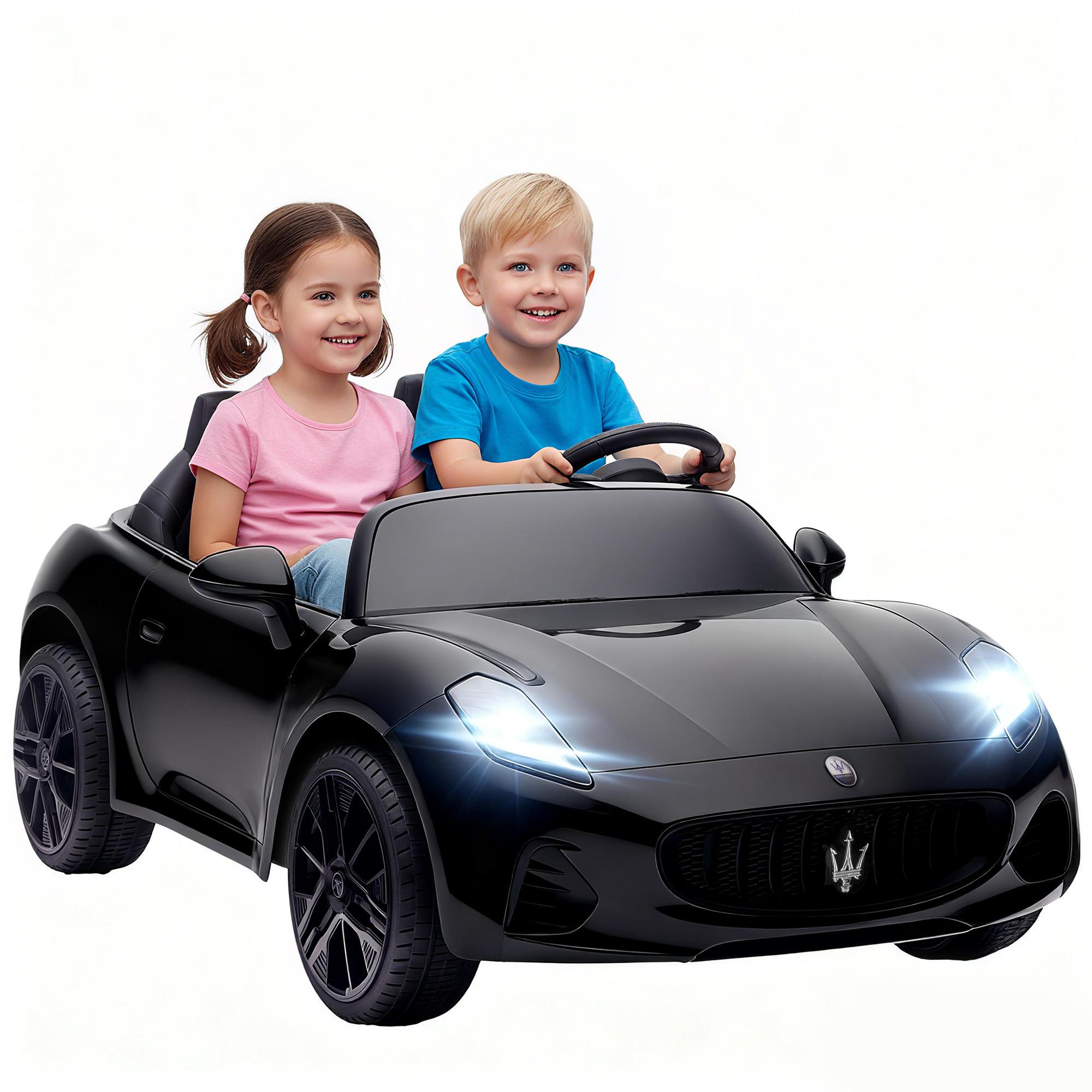 MASERATI Kinder-Elektroauto Metall Kunststoff Schwarz - Schwarz, Metall (120/72/50cm) - AIYAPLAY