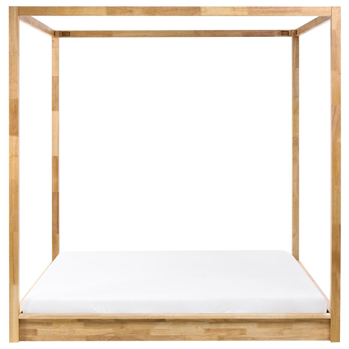 HIMMELBETT Holz 180/200 cm Hellbraun Herliere - Hellbraun, Holz (180/200cm) - Beliani