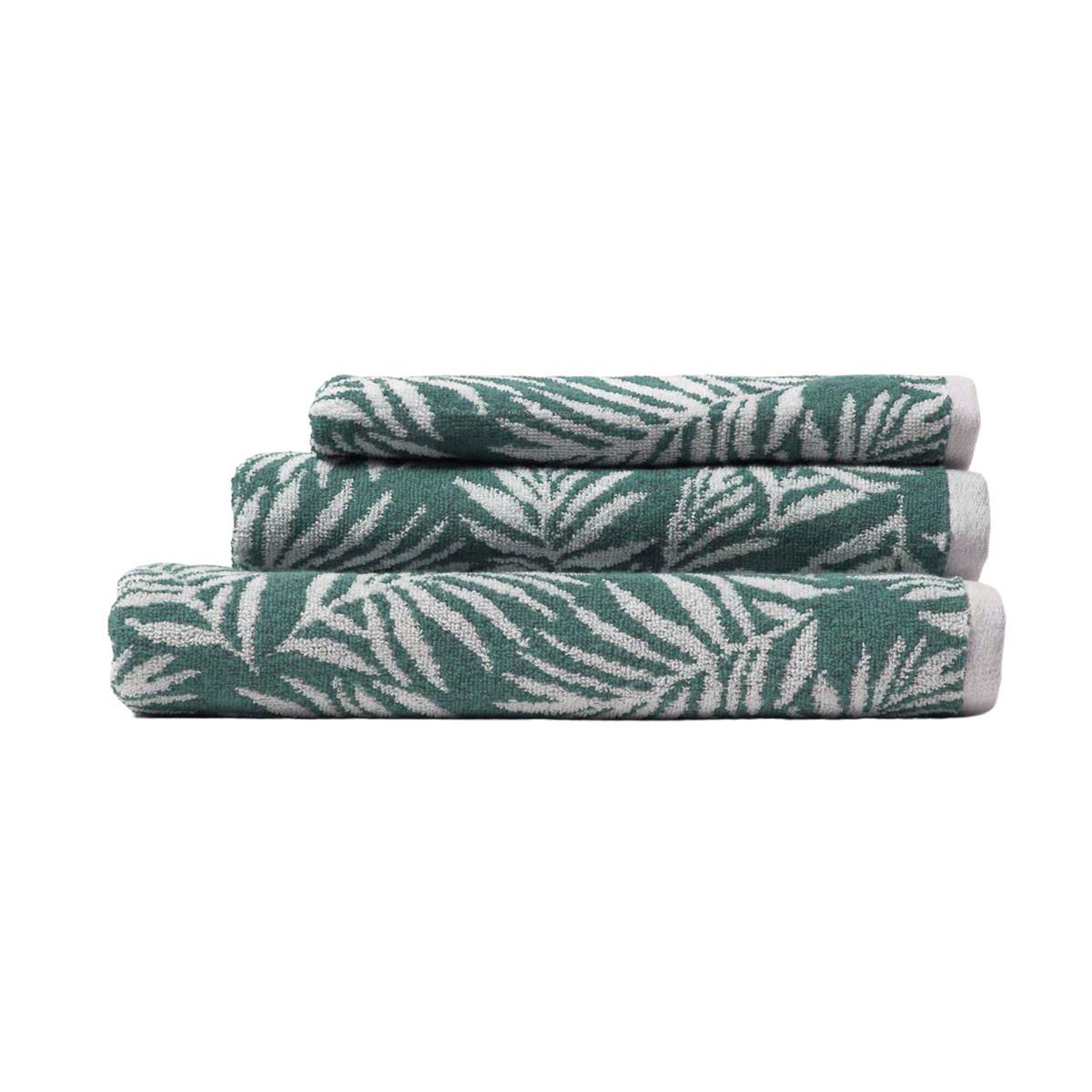 HANDTUCH Blätter grün - Grün, Textil (50/85cm) - Homescapes