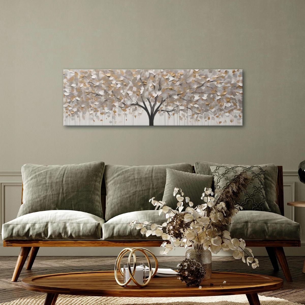 BILDER Abstrakt Baum Modern Wohnzimmer 145x45 - Multicolor, Holzwerkstoff (145/45cm) - Wallarena