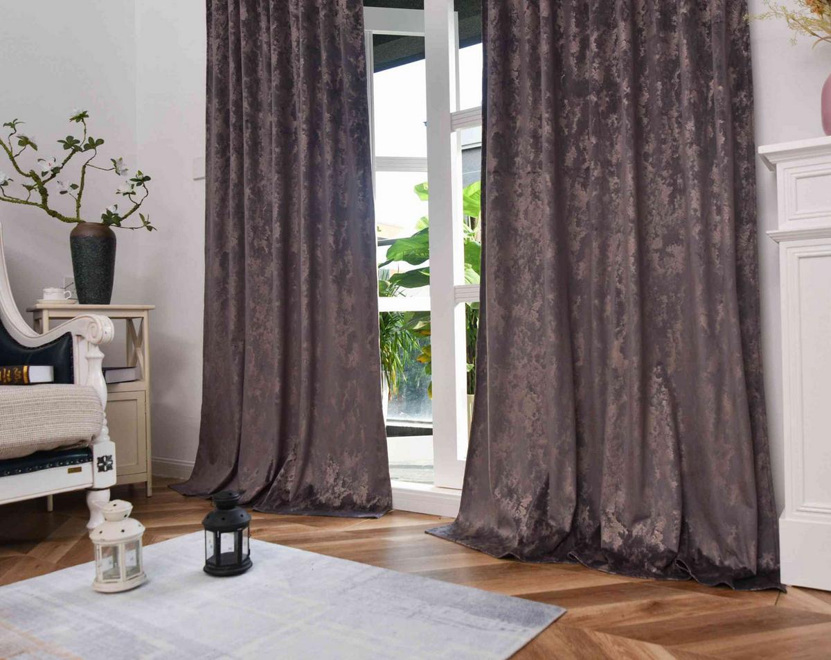 VORHANG SAMT MILANO STAR HxB 245x140 cm Grau Rosegold - Roségold, Textil (140/245cm) - Gardinenbox