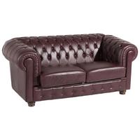 SOFA 2-Sitzer Kalea Bezug Wischleder Buche nussbaum dunkel / rot - Rot, Leder (172/76/98cm) - 58aufmkessel