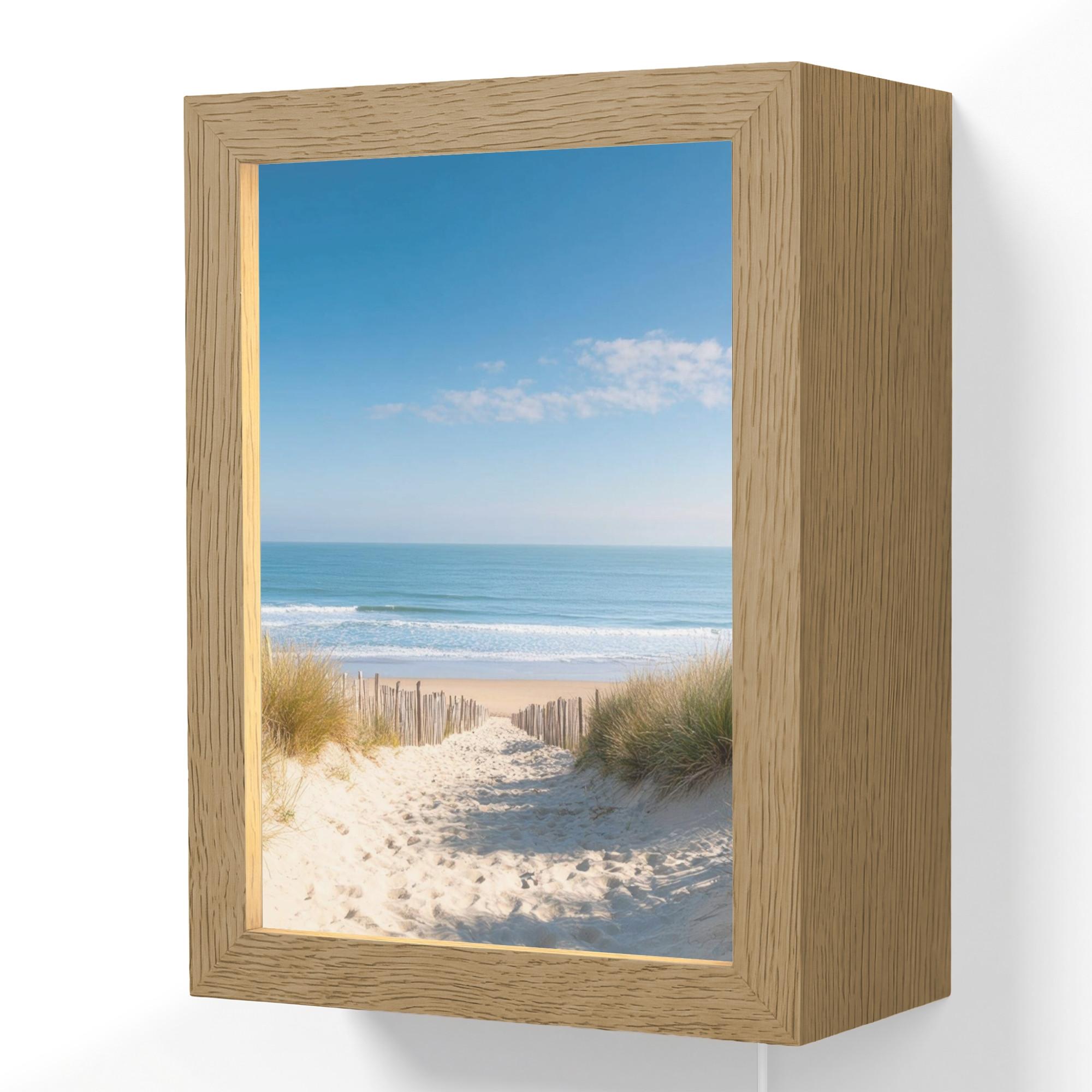 WANDLEUCHTE Strand - Meer - Düne - Sand - Sommer 15x20 cm - Sandfarben, Holzwerkstoff (15/20/8cm) - OnlyWow