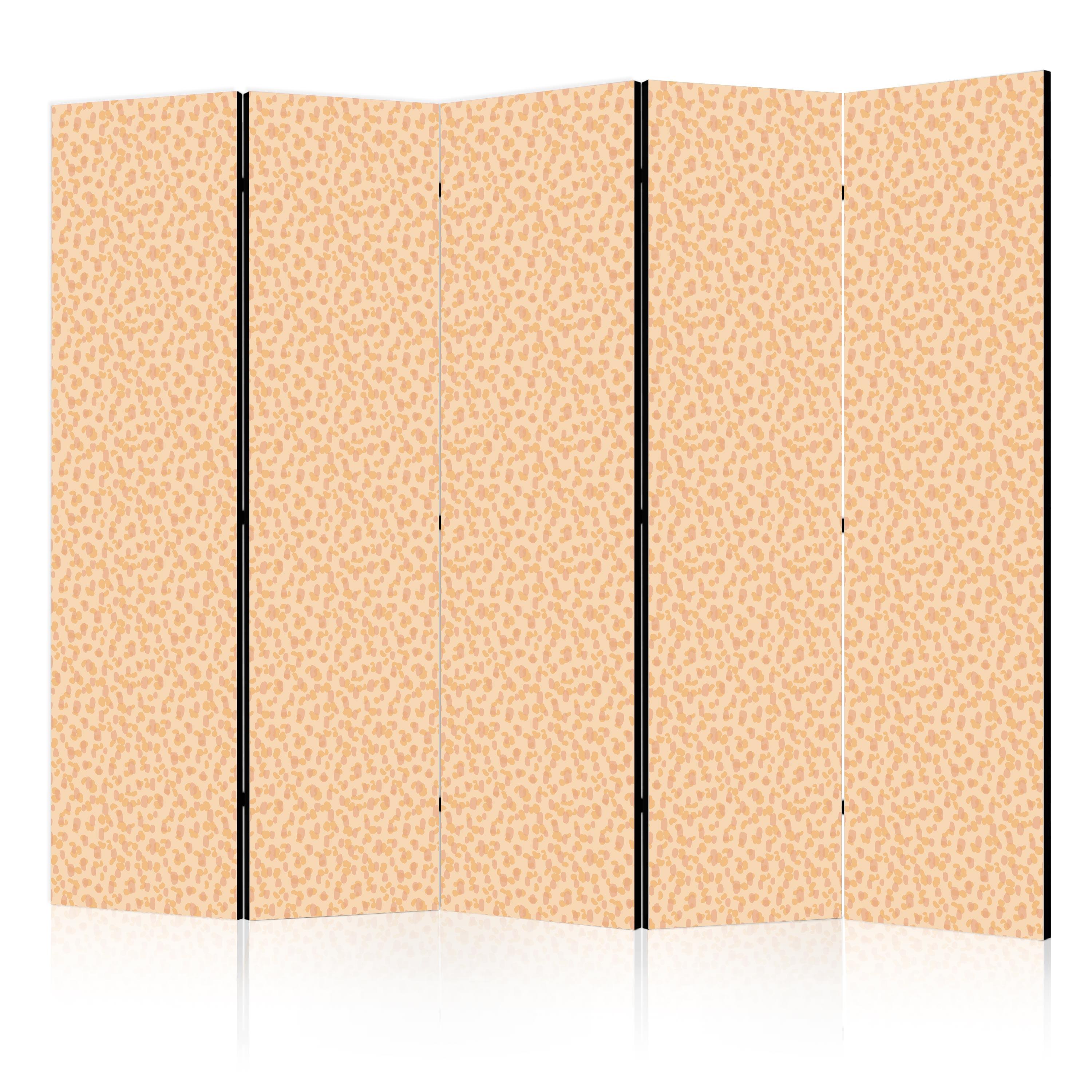 PARAVENT Akustik 5-tlg 225x172 cm Punkte - Orange, Holz/Textil (225/172/3cm) - Muralo