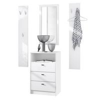 GARDEROBE Pino Weiß matt - Weiß, Holzwerkstoff (135/190/36cm) - Vladon