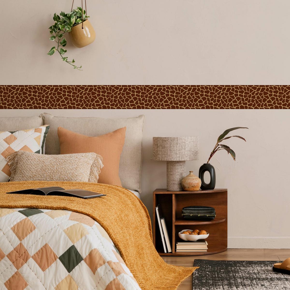 TAPETENBORDÜRE selbstklebend TIERMUSTER Giraffenflecken Giraffe Spots - Braun, Papier (10/300/300cm) - Muralo