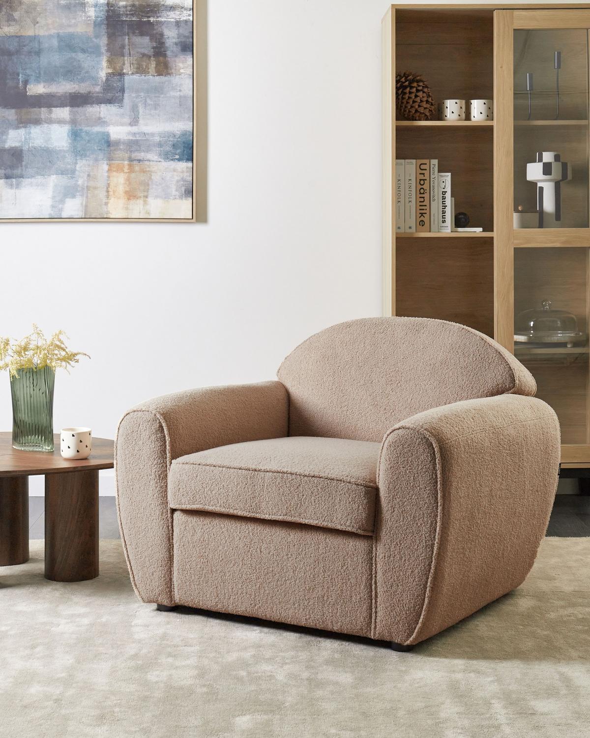 SESSEL Hellbraun Ellede - Hellbraun, Textil (93/73/90cm) - Beliani