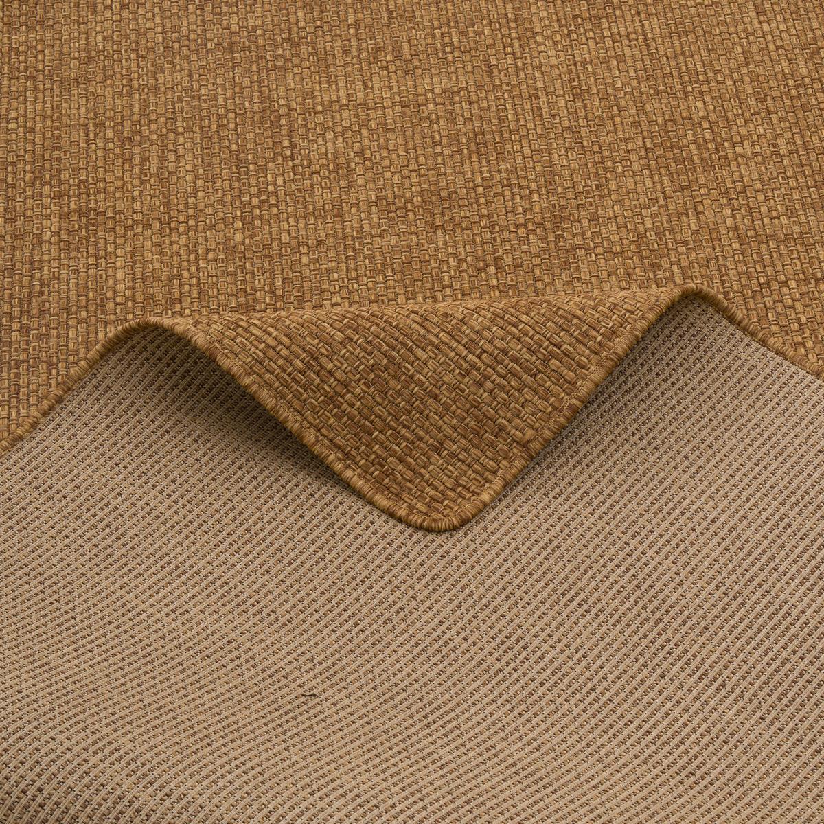 IN- & OUTDOOR FLACHGEWEBE TEPPICH PORTO MELIERT - Braun, Textil (133/133cm) - Snapstyle