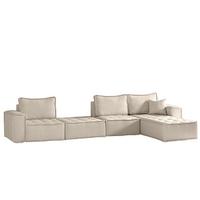ECKSOFA Sande Xl In Alpine - Beige, Holzwerkstoff/Textil (372/192cm) - Fun Möbel