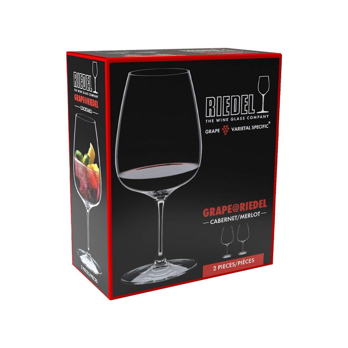 CABERNET / MERLOT / COCKTAIL WEINGLÄSER Grape transparent 830 ml 2er Set - Transparent, Glas (0.83L) - Riedel