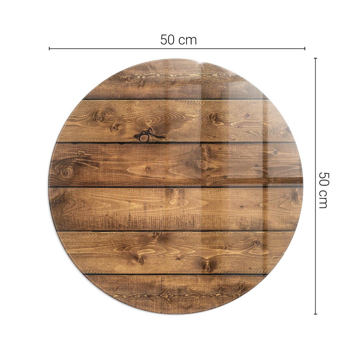 GLASPLATTE für Kamin Ø 50 cm - Braun, Glas (50/50/0.4cm) - TULUP