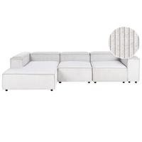 ECKSOFA Modul 4-Sitzer rechtsseitig Cremeweiß Cord Ardal - Creme/Schwarz, Textil (326/180cm) - Beliani