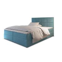 BOXBETT LENA 200x200 cm mit Matratze und Topper, H2+H3 - Blau - Blau, Holz (200/200cm) - MASSENO