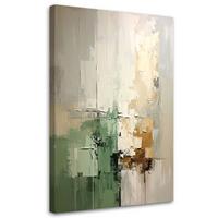 WANDBILD, Abstrakt in Beige und Grün - Grün, Textil (30/45cm) - Feeby