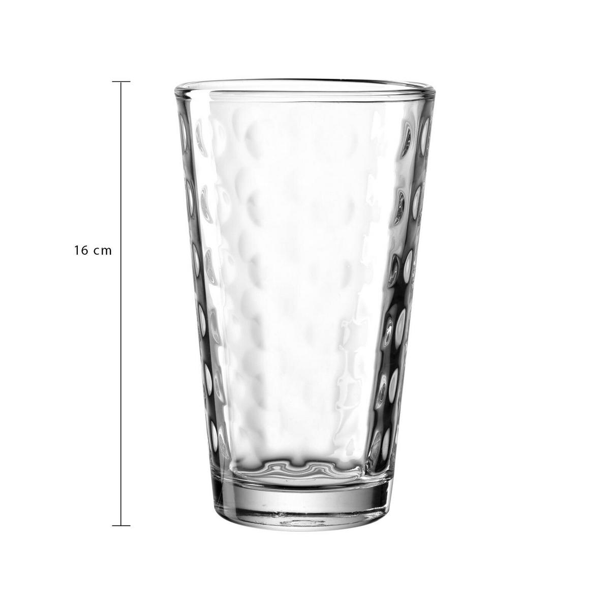 TRINKGLÄSER Optic transparent 540 ml 4er Set - Transparent, Glas (0.54L) - Leonardo Living