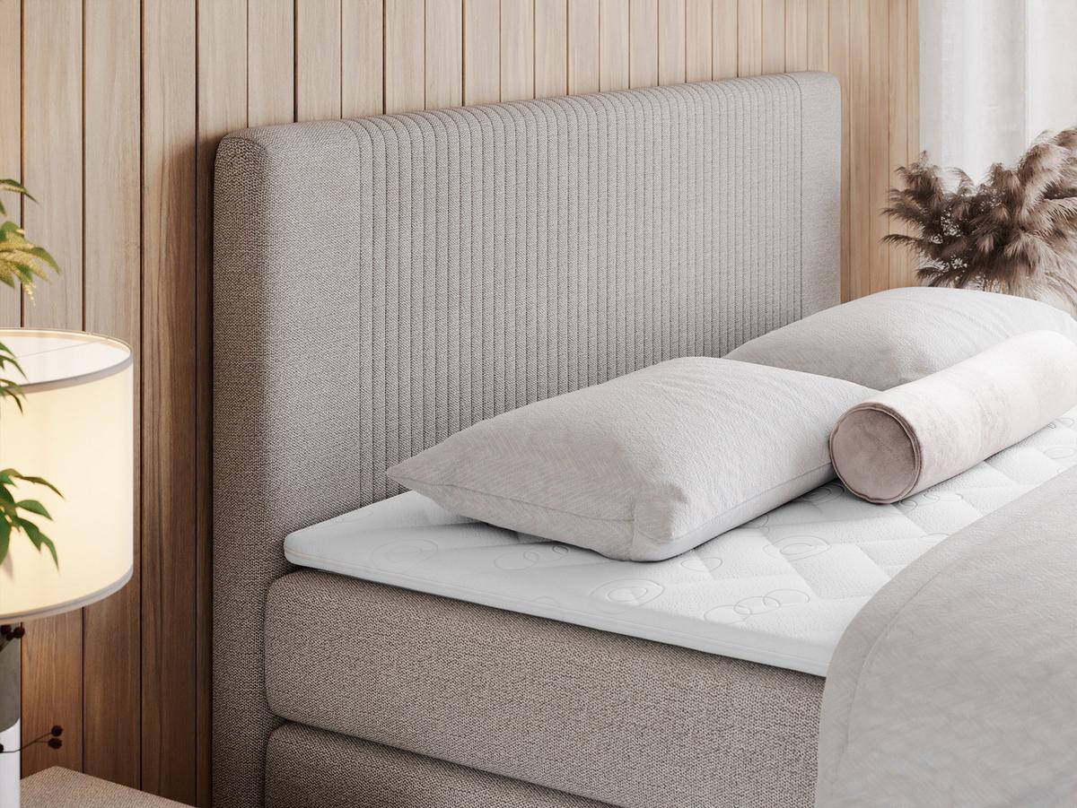 BOXSPRINGBETT KING DOREN 200/200 Beige Struktur - H3 - Beige, Holz/Textil (200/200cm) - MKS