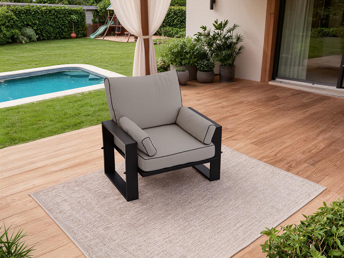 GARTENSESSEL Elba - Grau - Grau, Textil (98/90/87cm) - MKS