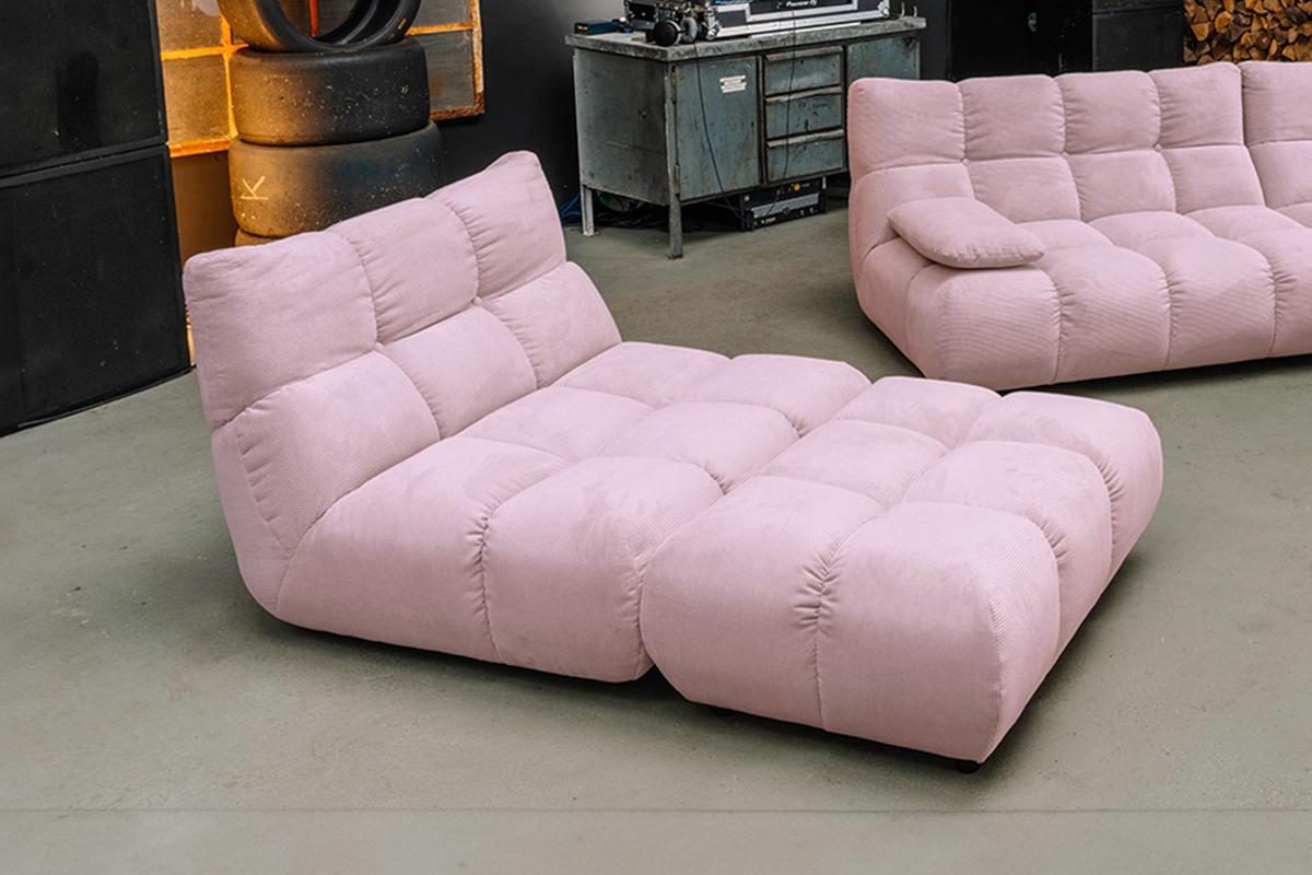 DREHSESSEL VIVIEN Pink Cord Drehbar (360°) - Pink/Schwarz, Kunststoff/Textil (112/85/108cm) - KAWOLA