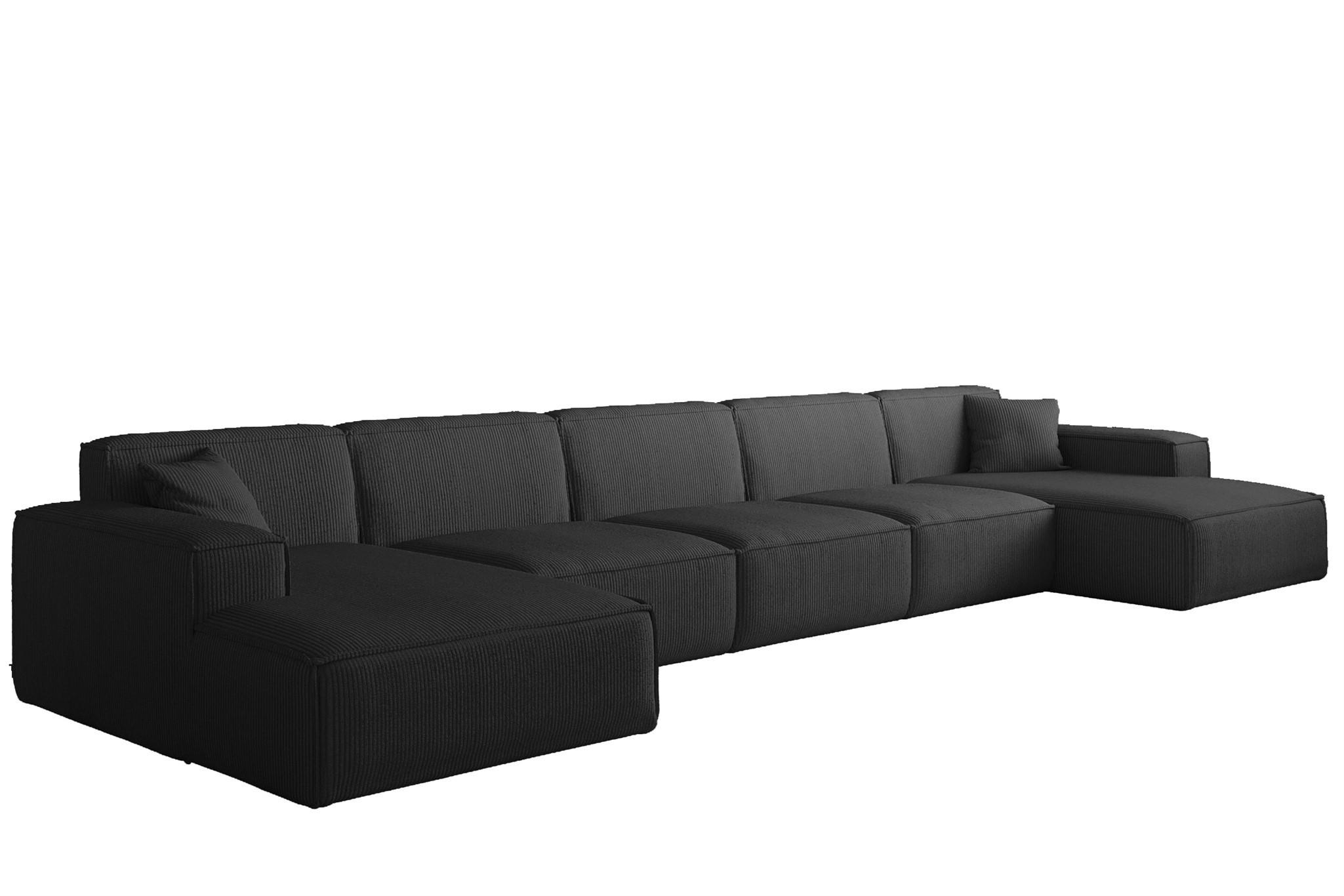 WOHNLANDSCHAFT Celes Premium Xl Scala - Schwarz, Holzwerkstoff/Textil (462/73/165cm) - Fun Möbel
