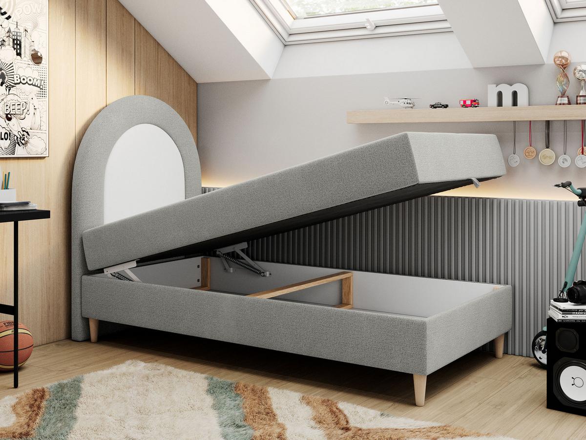 BOXBETT NEST 90/180 Hellgrau Struktur - H3 - Hellgrau, Holz/Textil (90/180cm) - MKS