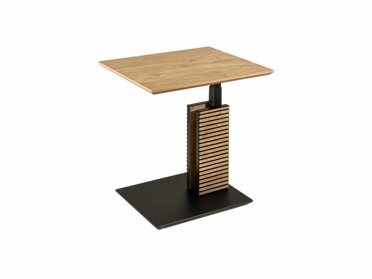 BEISTELLTISCH höhenverstellbar Cleo 55x47x47 Furnier Schwarz/Wildeiche - Wildeiche/Schwarz, Holz (55/47/47cm) - 58aufmkessel